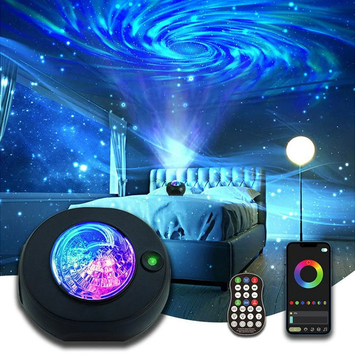 M1 Galaxy Star Projector Light Bluetooth-compatible Speaker Rotating Aurora Night Lamp with Timer - 1