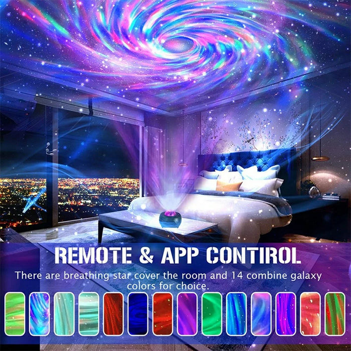 M1 Galaxy Star Projector Light Bluetooth-compatible Speaker Rotating Aurora Night Lamp with Timer - 4