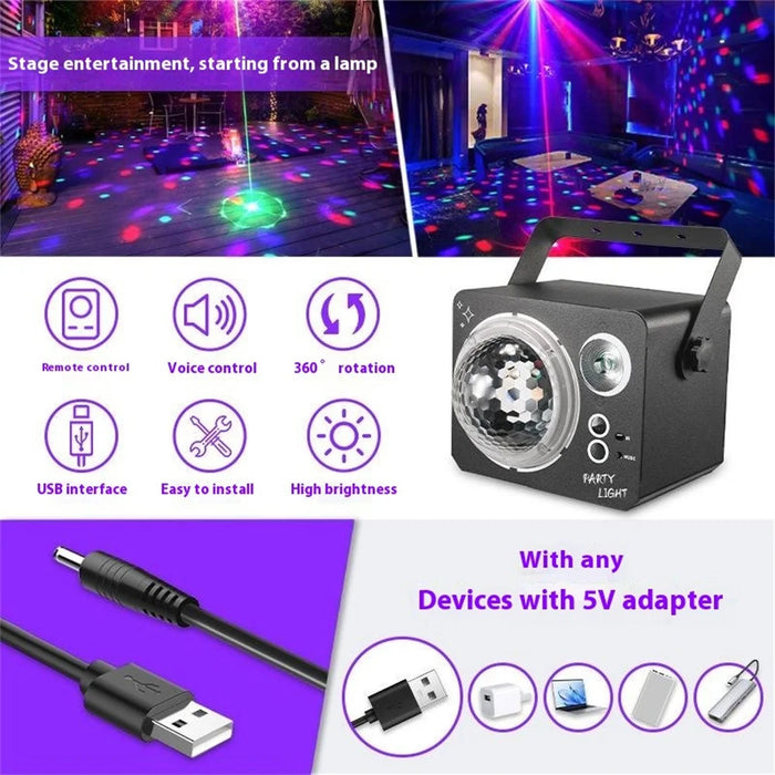 R13 Disco Laser Party Light Sound Activated RGB Lamp for Bar KTV Stage Atmosphere - 5