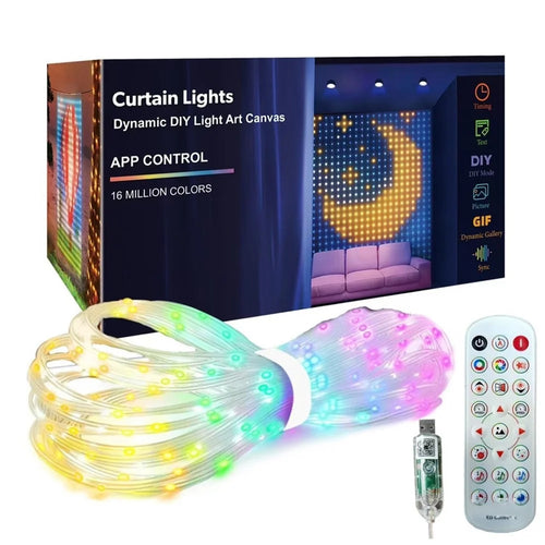 JG-031 3x3m 400 Leds DIY Photo Image LED Curtain Light Decorative Ambiance String Light - 1