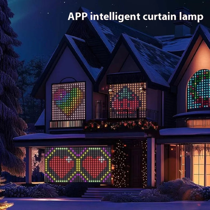 1.6mx1.6m 256 Leds Programmable RGB Holiday Decoration Light App Control DIY Curtain Light String - 2