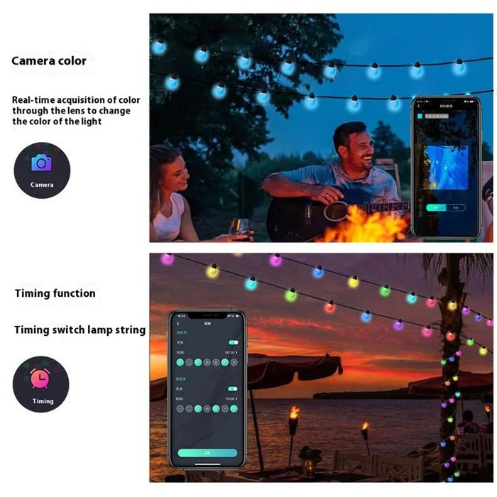 JG-005 5m 25 Leds Smart Programmable String Light RGB Outdoor Patio Camping Ambiance Light - 2