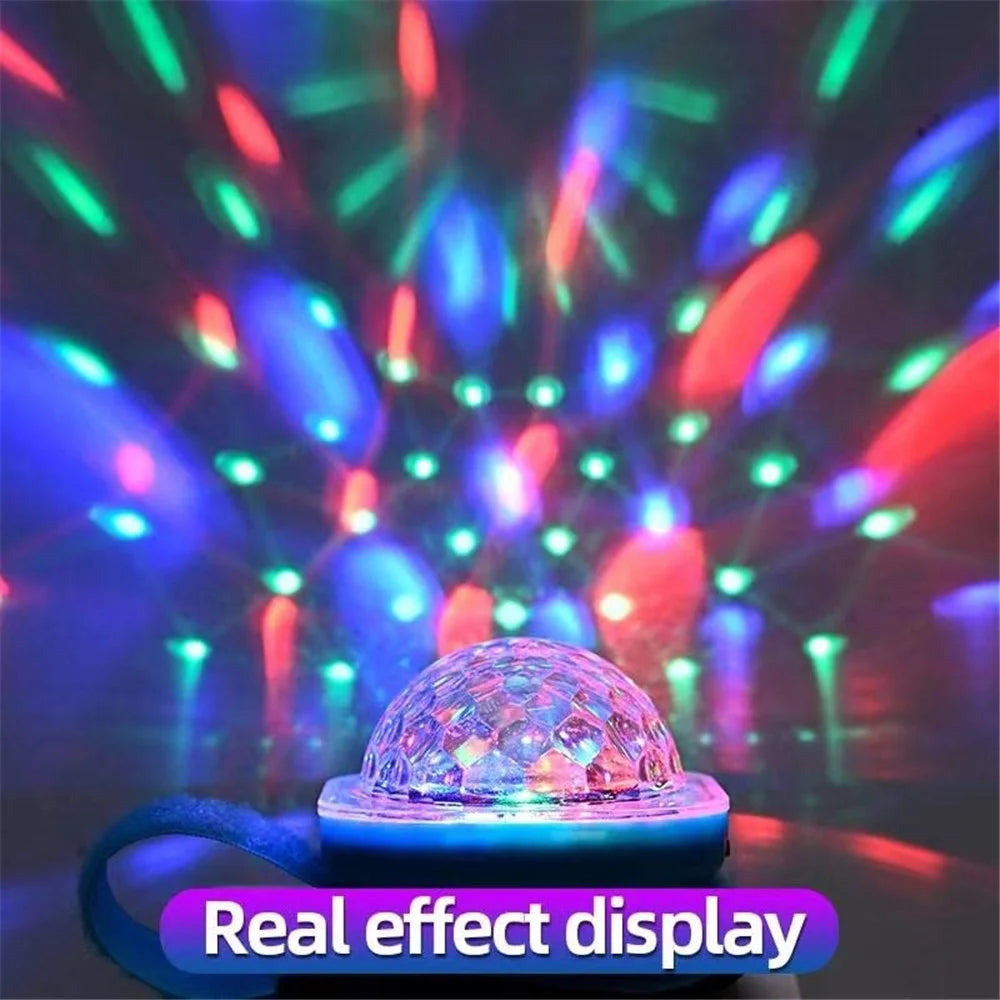 Portable Disco Ball Wristband Light Voice Activated Party Lamp USB Rechargeable Flashing Light - Pink - 3