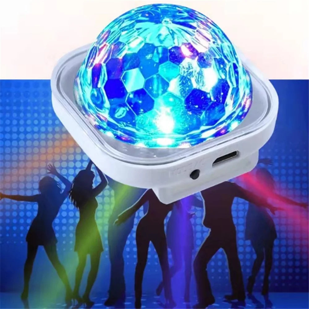 Portable Disco Ball Wristband Light Voice Activated Party Lamp USB Rechargeable Flashing Light - Pink - 6
