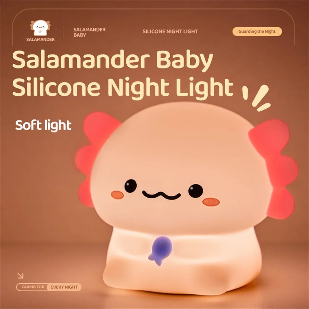 Salamander Baby Silicone Night Light Tap Control Bedside Lamp Desktop Decor - 2