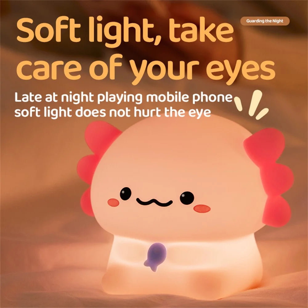 Salamander Baby Silicone Night Light Tap Control Bedside Lamp Desktop Decor - 3