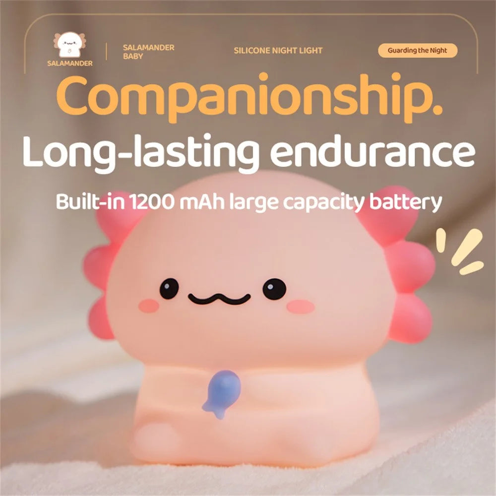 Salamander Baby Silicone Night Light Tap Control Bedside Lamp Desktop Decor - 5