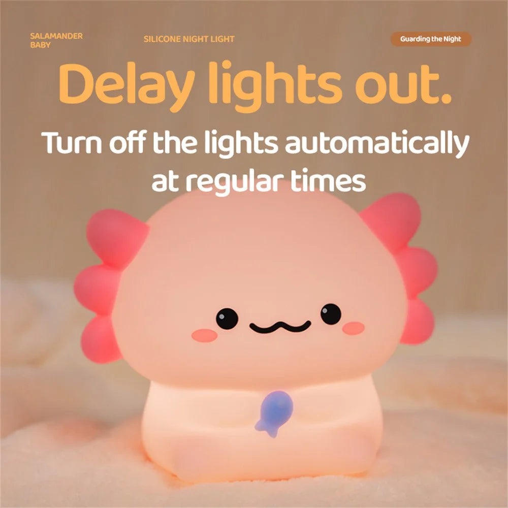 Salamander Baby Silicone Night Light Tap Control Bedside Lamp Desktop Decor - 6