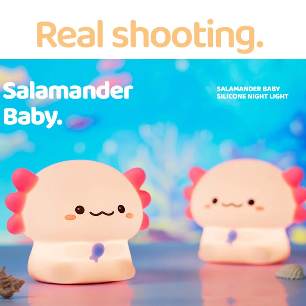 Salamander Baby Silicone Night Light Tap Control Bedside Lamp Desktop Decor - 7