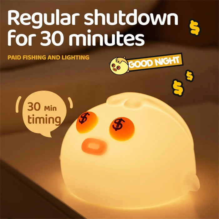 Silicone Night Light Stress Relief Tap Control Cartoon Lamp for Bedside Desktop - 5
