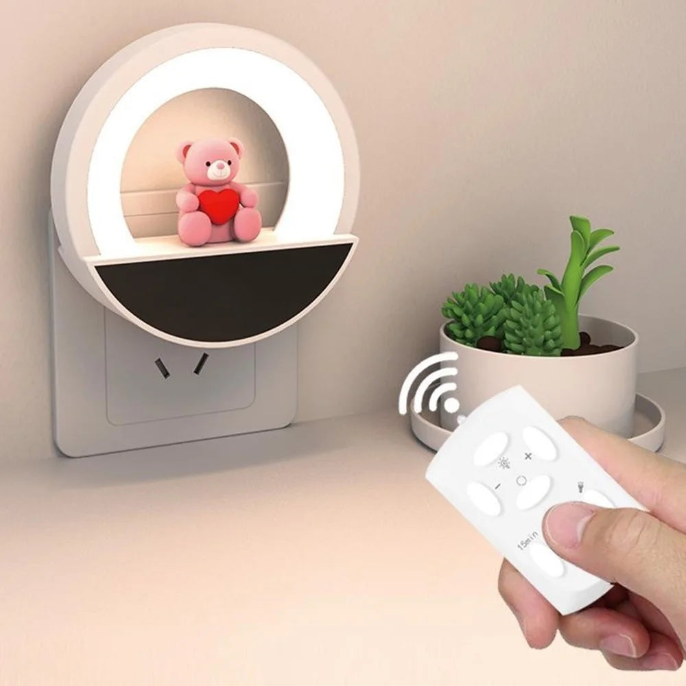Remote Control Bedside Lamp Ambient Light Bedroom Mood Lighting Plug-In LED Night Light - EU Plug - 2