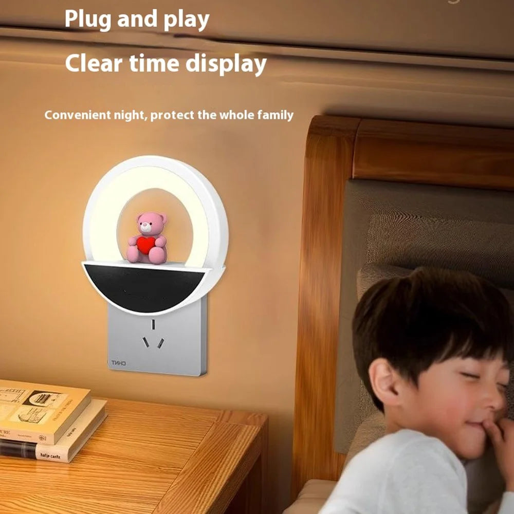 Remote Control Bedside Lamp Ambient Light Bedroom Mood Lighting Plug-In LED Night Light - EU Plug - 6