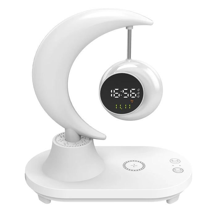 Bluetooth-compatible Speaker Bedside Lamp Colorful Ambient Light Phone Wireless Charger Alarm Clock - 3