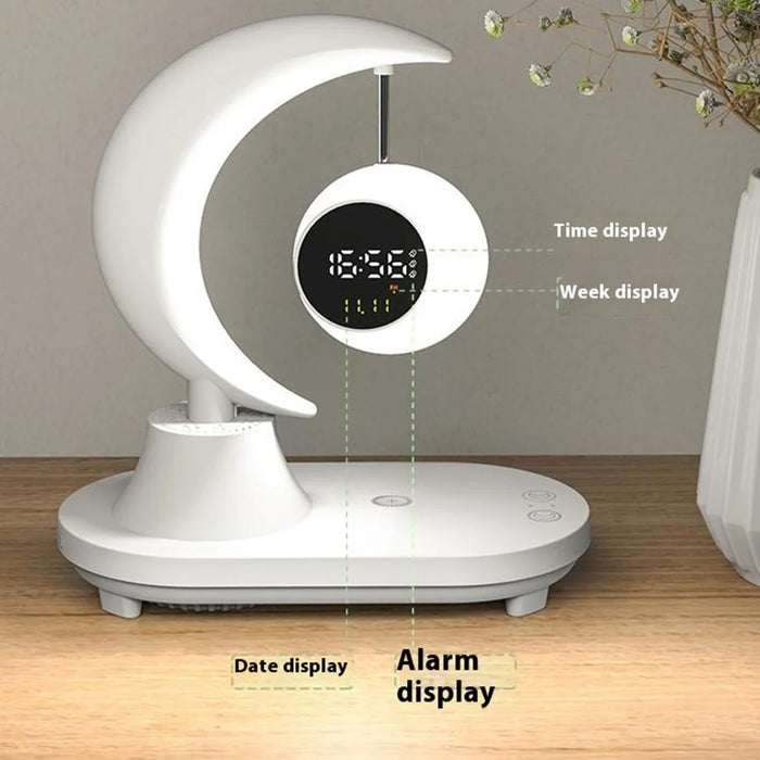 Bluetooth-compatible Speaker Bedside Lamp Colorful Ambient Light Phone Wireless Charger Alarm Clock - 5