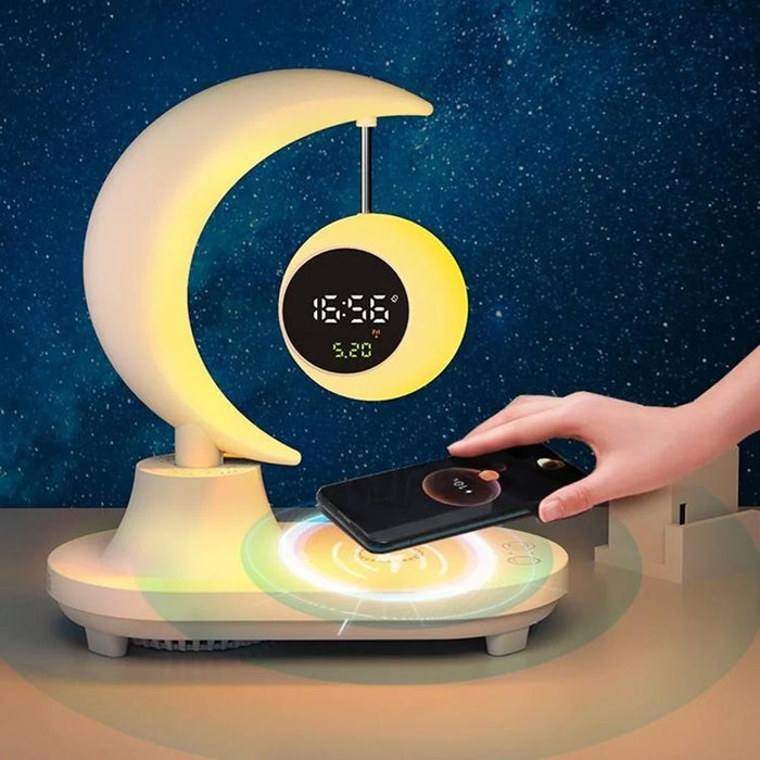 Bluetooth-compatible Speaker Bedside Lamp Colorful Ambient Light Phone Wireless Charger Alarm Clock - 6