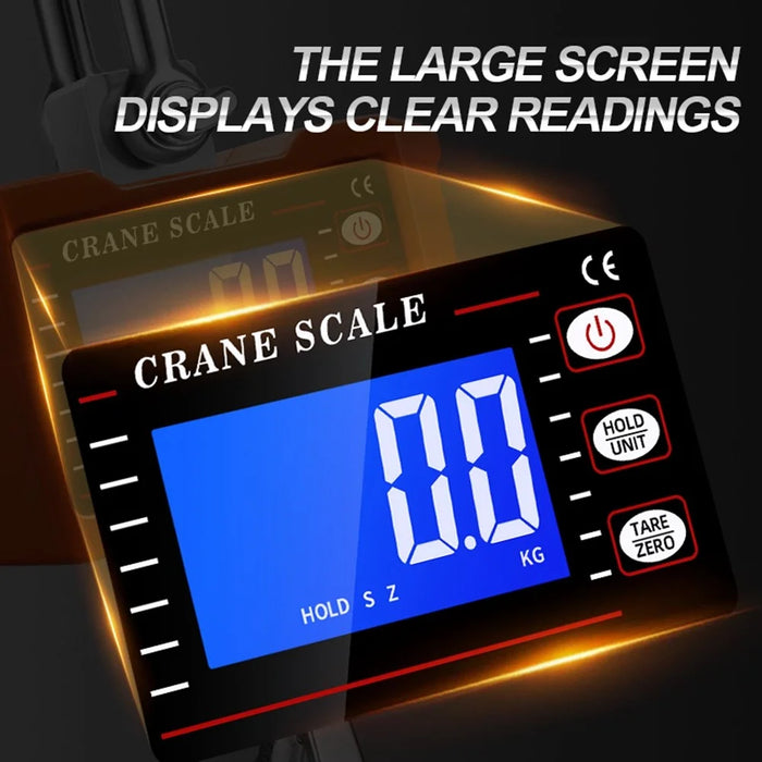 P1 1500kg Digital Hanging Scale Heavy Duty Crane Scale LCD Display Industrial Hook Scale - Orange - 5