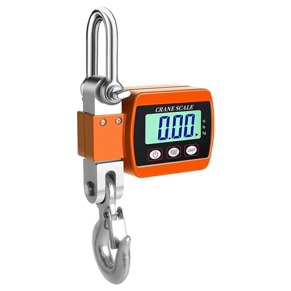 P4 Digital Hanging Scale 500kg Electronic Crane Scale LCD Display Hook Scale for Industrial Weighing - Orange - 1