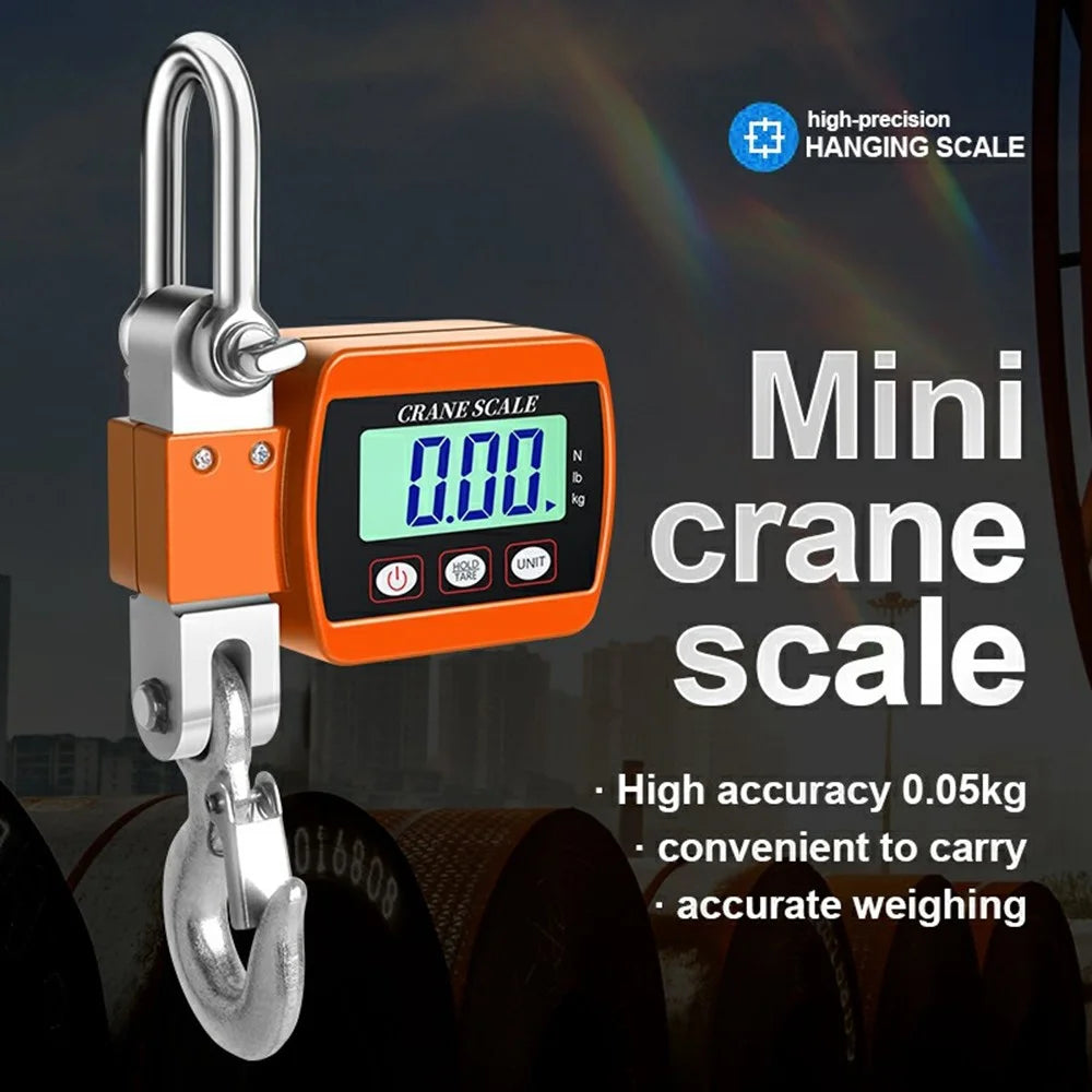 P4 Digital Hanging Scale 500kg Electronic Crane Scale LCD Display Hook Scale for Industrial Weighing - Orange - 2