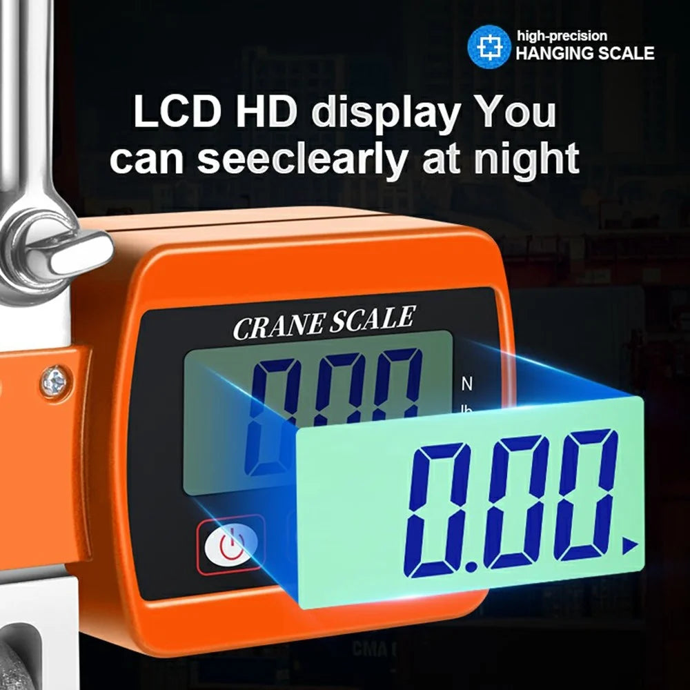 P4 Digital Hanging Scale 500kg Electronic Crane Scale LCD Display Hook Scale for Industrial Weighing - Orange - 5