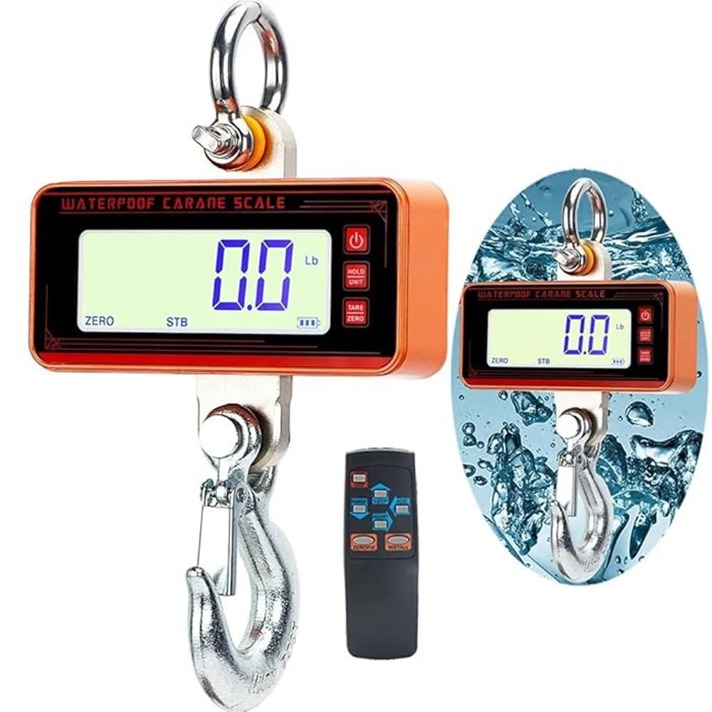 OCS-P2 LCD Digital Crane Scale 1500kg Industrial Weighing Heavy Duty Hanging Scale with Remote - Orange - 2