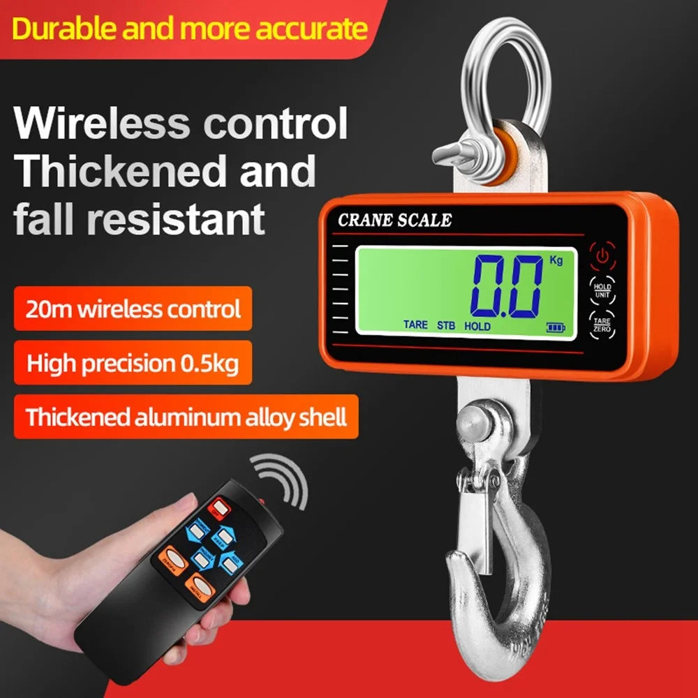 OCS-P2 LCD Digital Crane Scale 1500kg Industrial Weighing Heavy Duty Hanging Scale with Remote - Orange - 4