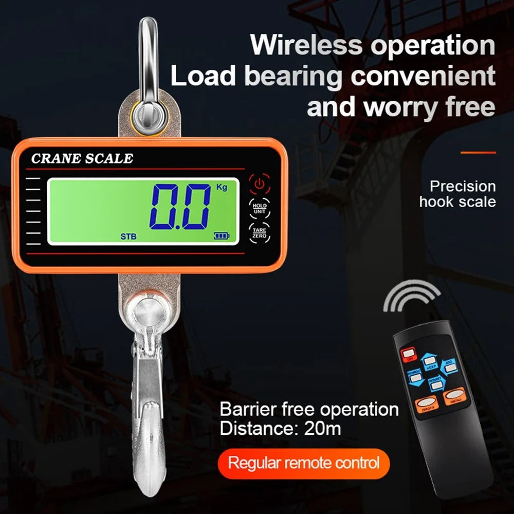 OCS-P2 LCD Digital Crane Scale 1500kg Industrial Weighing Heavy Duty Hanging Scale with Remote - Orange - 5