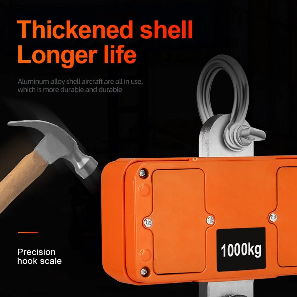 OCS-P2 LCD Digital Crane Scale 1500kg Industrial Weighing Heavy Duty Hanging Scale with Remote - Orange - 7
