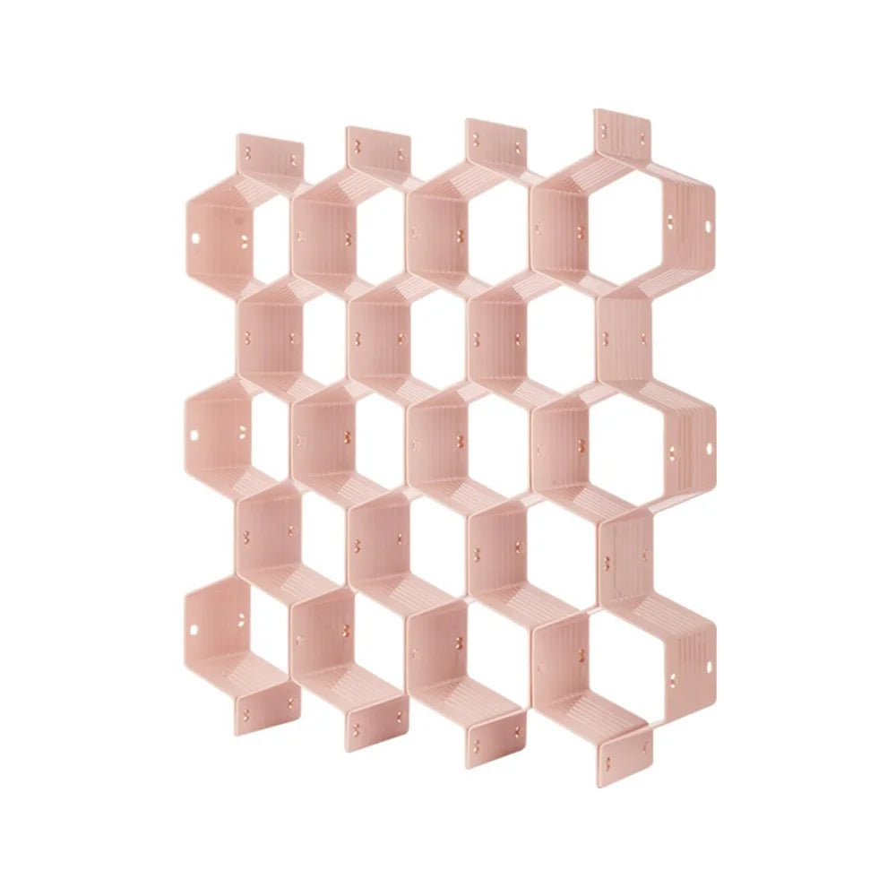 Adjustable Drawer Honeycomb Clapboard Partition Divider Box Separator DIY Organizer Sorting Panties Socks Storage Case - Pink - 1