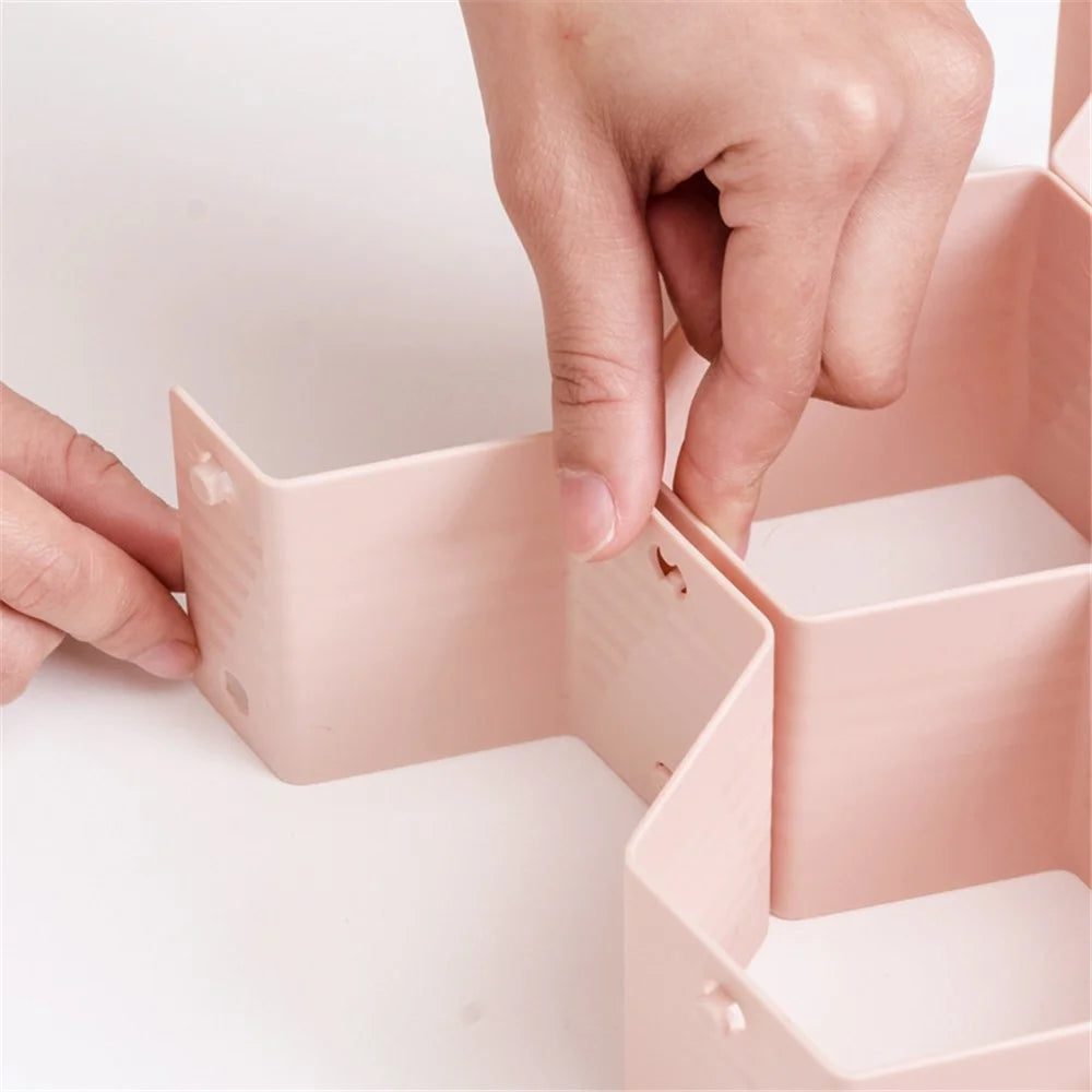 Adjustable Drawer Honeycomb Clapboard Partition Divider Box Separator DIY Organizer Sorting Panties Socks Storage Case - Pink - 3