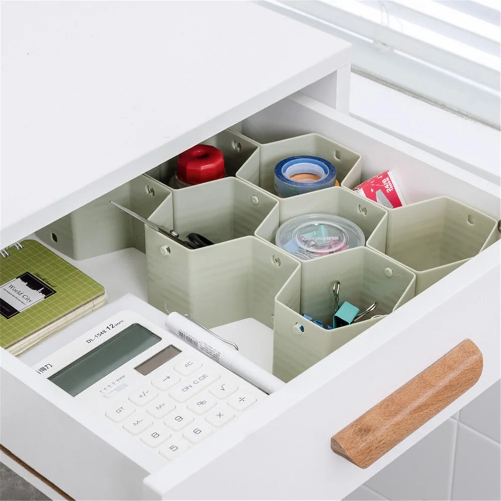 Adjustable Drawer Honeycomb Clapboard Partition Divider Box Separator DIY Organizer Sorting Panties Socks Storage Case - Pink - 5