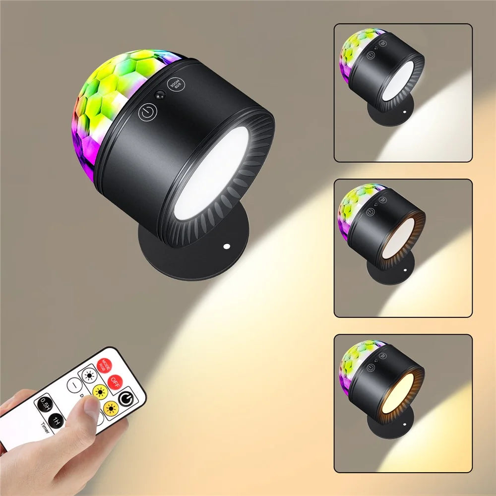 Creative Dual Head Wall Light with Remote Control 3 Color Temperatures Smart Magic Ball Ambient Lamp - 1