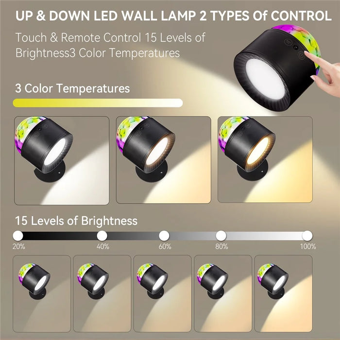 Creative Dual Head Wall Light with Remote Control 3 Color Temperatures Smart Magic Ball Ambient Lamp - 3