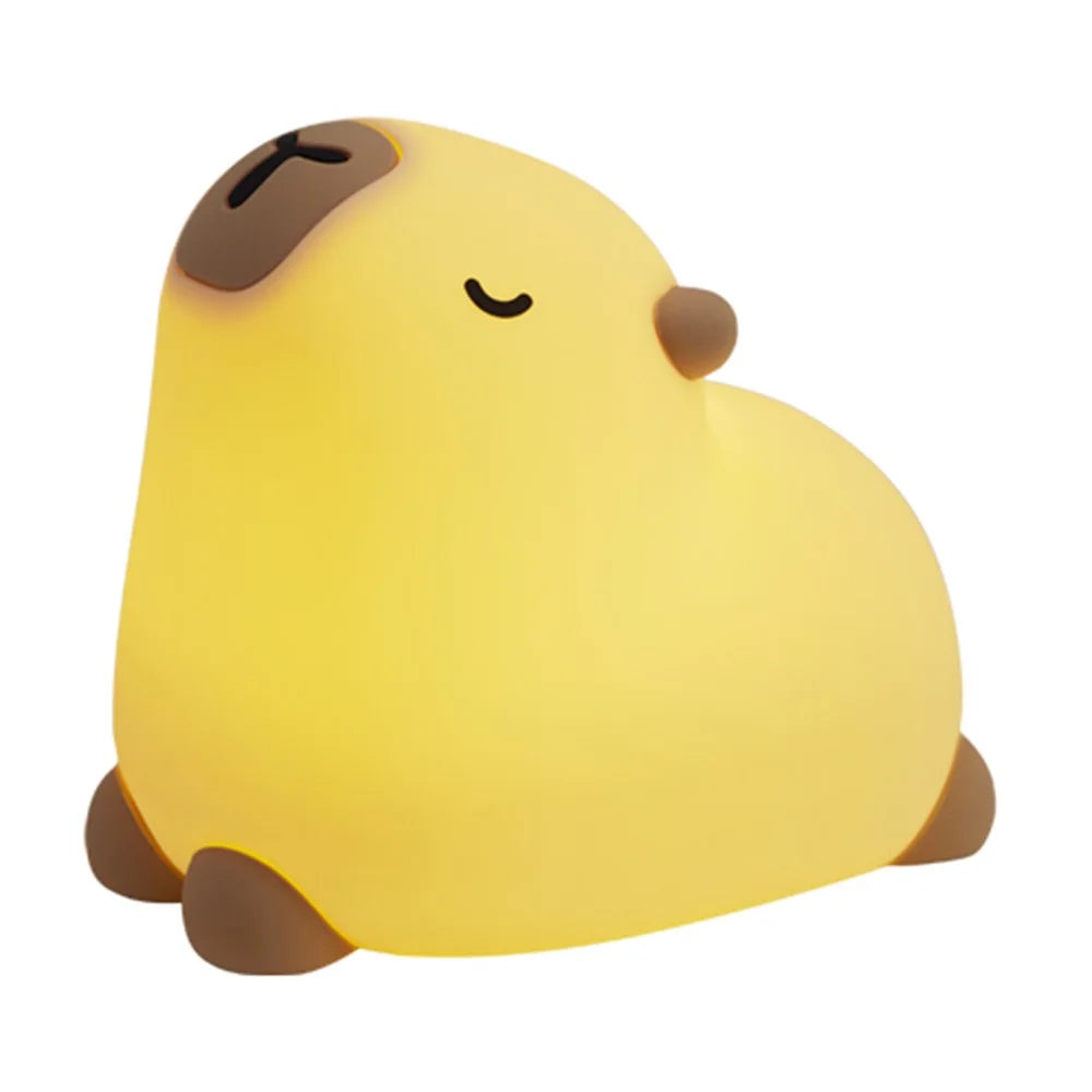 Capybara Cute Night Light LED Animal Nursery Lamp Silicone Tap Control Stress Relief Bedside Companion Lamp - 1