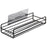 Iron Bathroom Storage Rack Wall Mounted Shower Caddy Organizer No Drill Toiletry Shelf - Black - 1