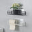Iron Bathroom Storage Rack Wall Mounted Shower Caddy Organizer No Drill Toiletry Shelf - Black - 2