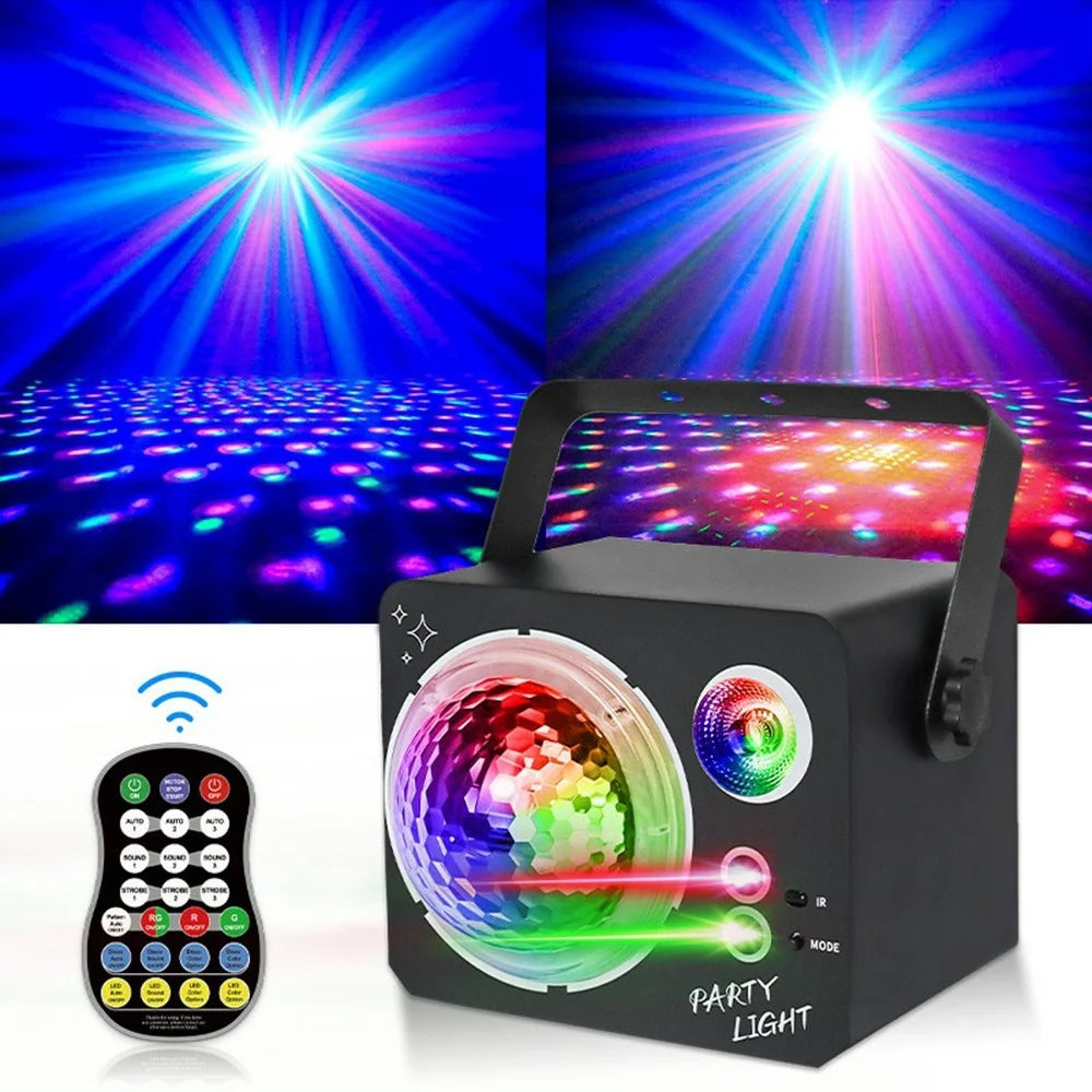 Rotating Magic Ball Laser Light RGB LED Strobe Sound Activated Projector Lamp for Bar / KTV / Disco - 1