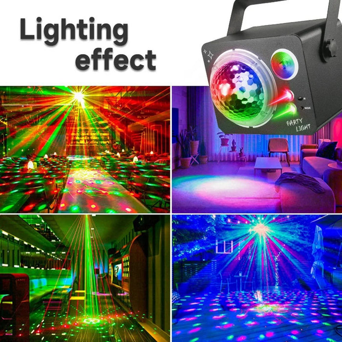 Rotating Magic Ball Laser Light RGB LED Strobe Sound Activated Projector Lamp for Bar / KTV / Disco - 4