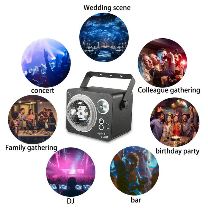 Rotating Magic Ball Laser Light RGB LED Strobe Sound Activated Projector Lamp for Bar / KTV / Disco - 6