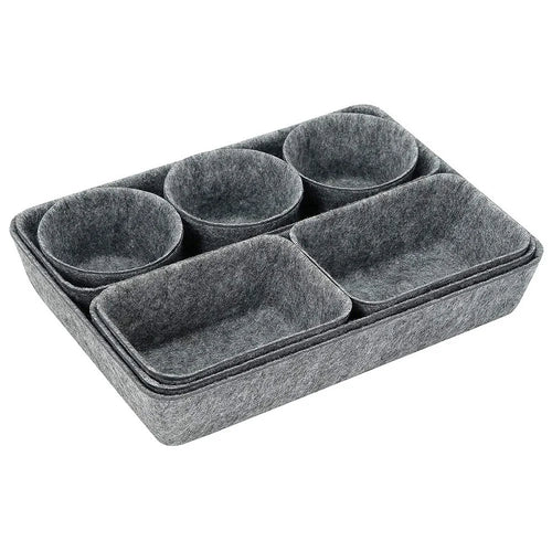8Pcs / Set Drawer Organizers Separators Storage Boxes Felt Storage Bins Inserts Tool Containers for Home, Bedroom, Living Room, Office - Grey - 1