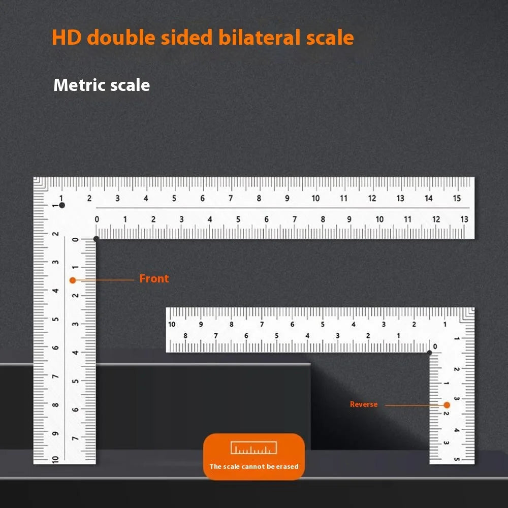 100x50mm Stainless Steel L-Shape Ruler High Precision Woodworking Leather Measuring Tool - 4