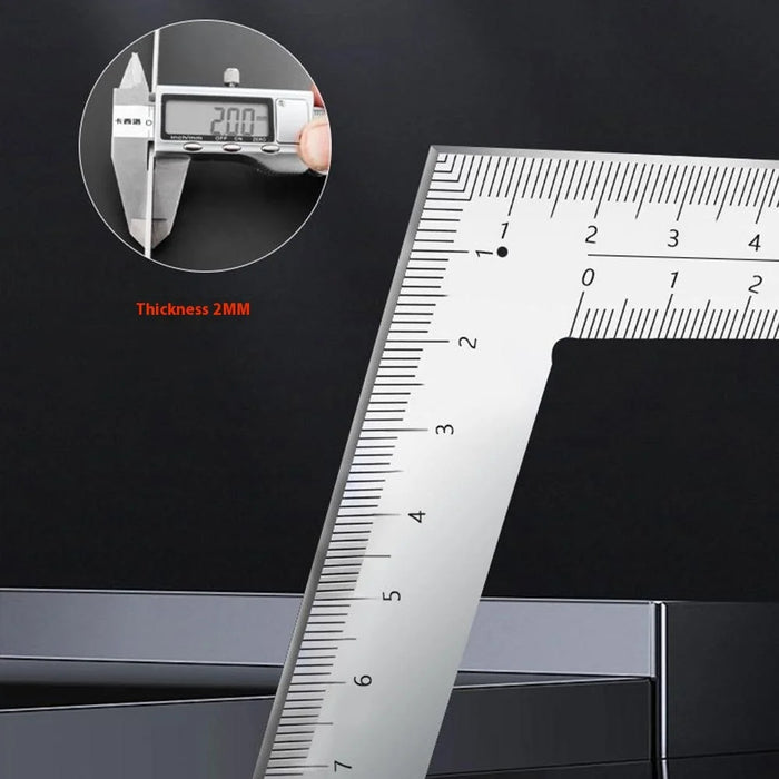 150x100mm Stainless Steel L-Shape Ruler High Precision Woodworking Leather Measuring Tool - 3
