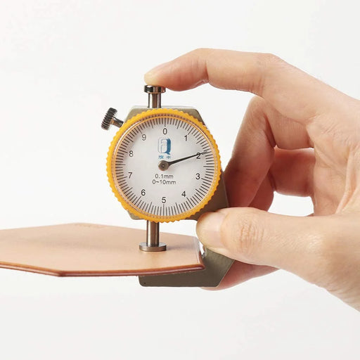 Flat Head Thickness Gauge 0-10mm High Precision Aluminum Alloy Leather Metal Paper Thickness Meter - 2