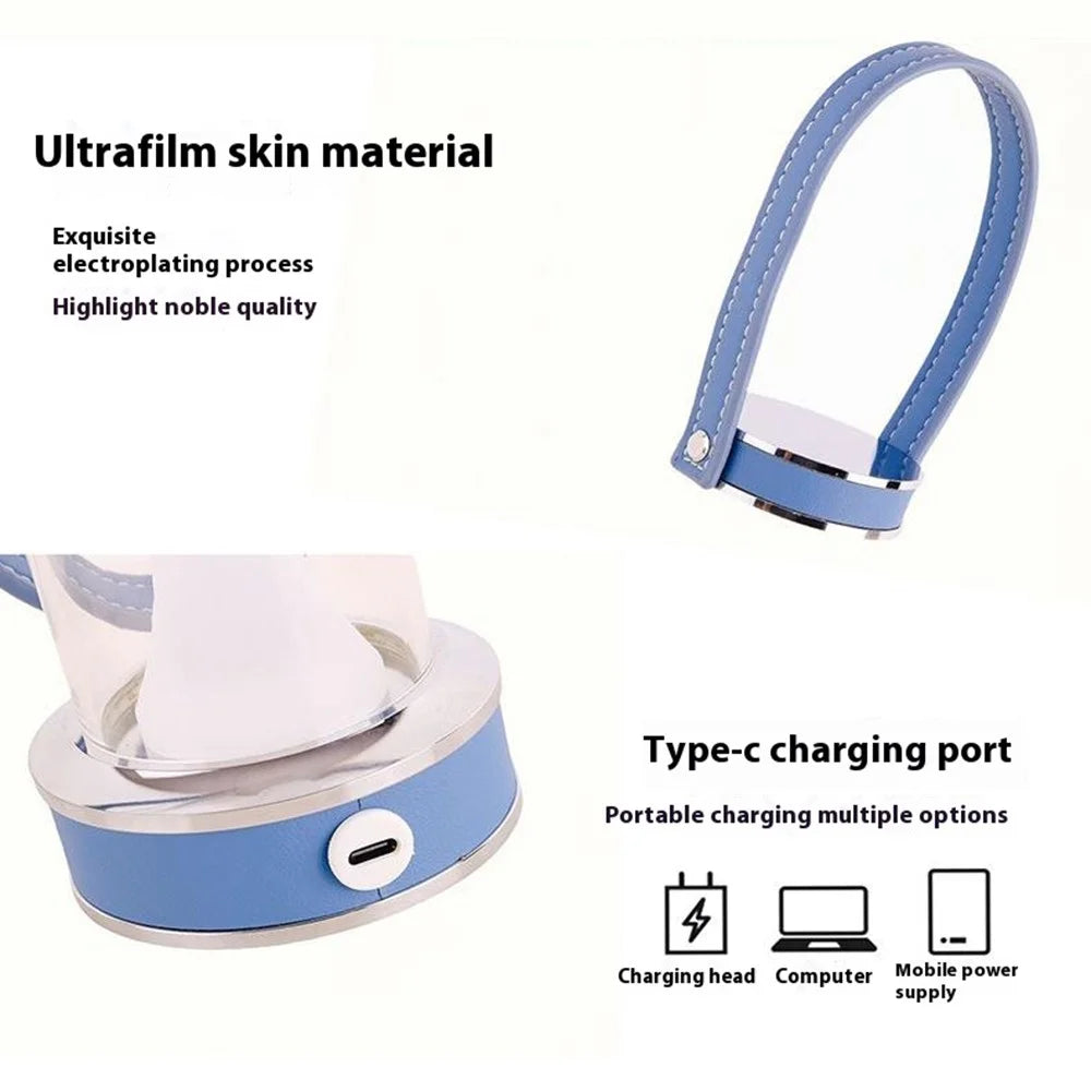 Rechargeable Camping Atmosphere Night Light Creative Leather Handle Touch Bedside Table Light - Orange - 4