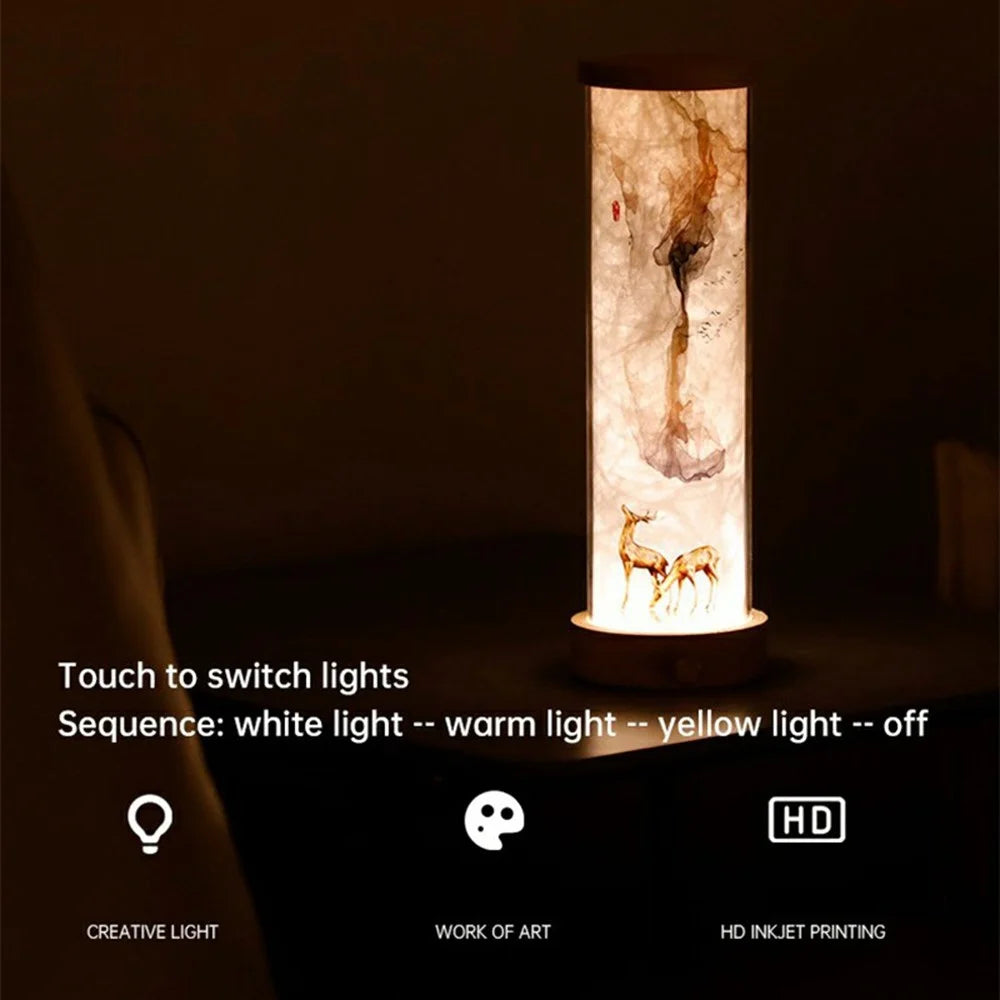 T5 Creative Painting Night Light for Living Room Bedroom Plug In Powered Atmosphere Lamp (CE / Rohs Certified) - Style A - 2