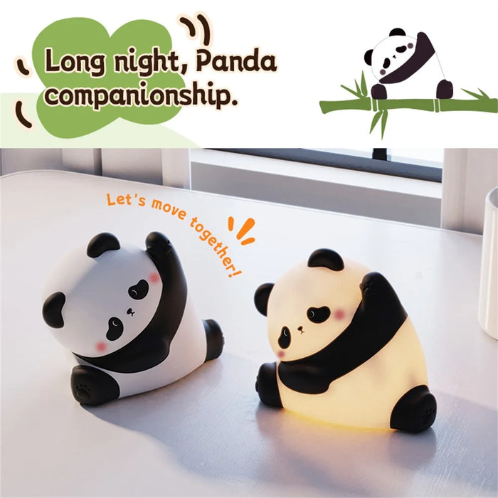Panda Silicone Night Lamp For Kids Bedroom USB Rechargeable Touch Control Light (CE ROHS FCC CPC EN71 Certified) - 3