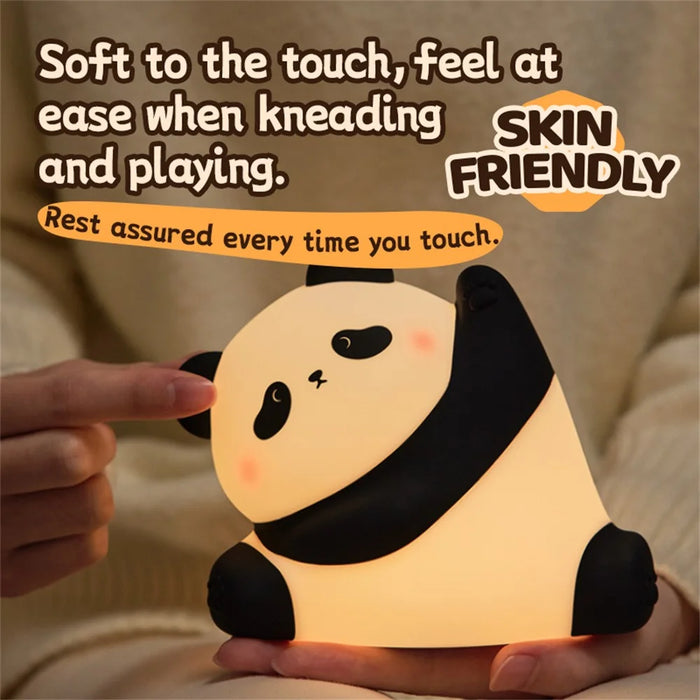 Panda Silicone Night Lamp For Kids Bedroom USB Rechargeable Touch Control Light (CE ROHS FCC CPC EN71 Certified) - 7