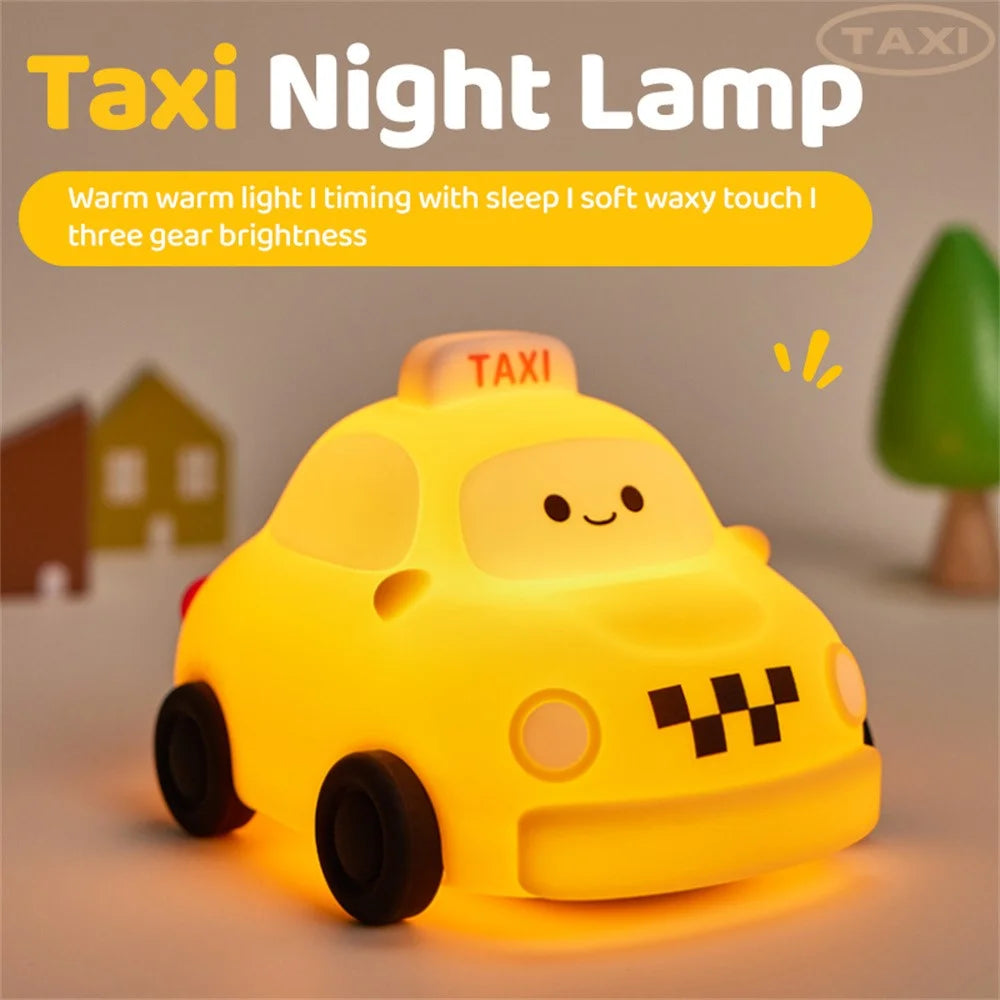 Taxi Silicone Night Lamp For Kids Bedroom USB Rechargeable Portable Bedside Light (CE ROHS FCC CPC EN71 Certified) - 2