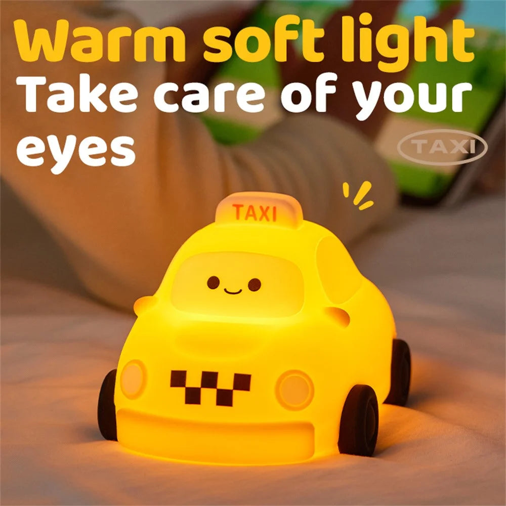 Taxi Silicone Night Lamp For Kids Bedroom USB Rechargeable Portable Bedside Light (CE ROHS FCC CPC EN71 Certified) - 4
