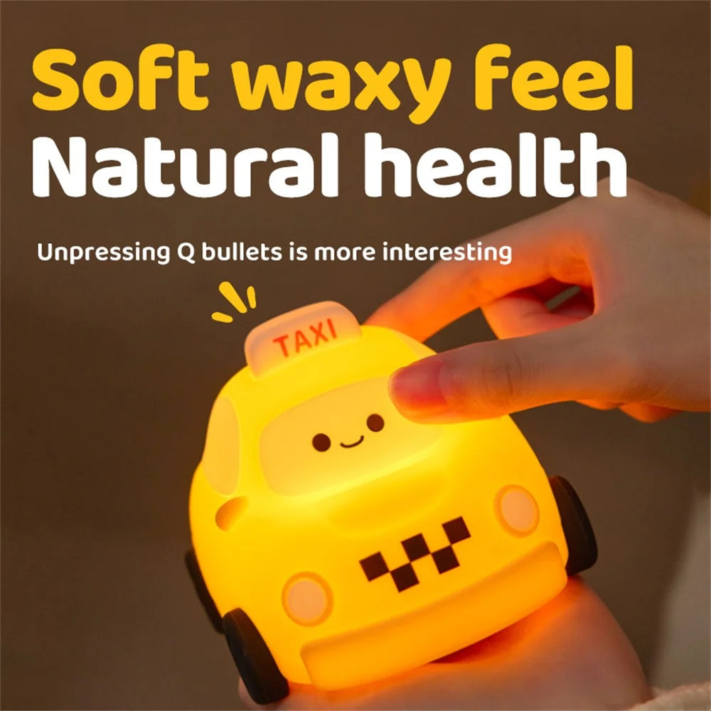 Taxi Silicone Night Lamp For Kids Bedroom USB Rechargeable Portable Bedside Light (CE ROHS FCC CPC EN71 Certified) - 6