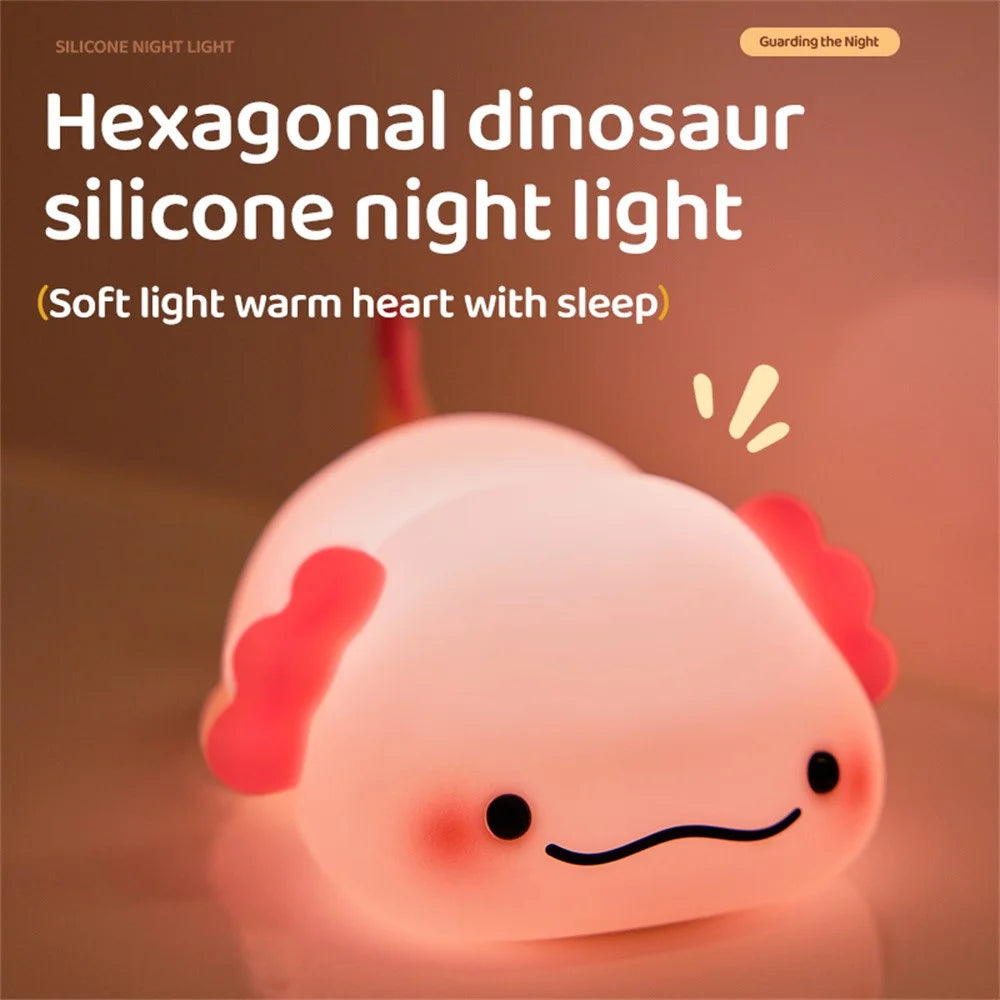 Hexagon Dinosaur Silicone Night Lamp For Kids Bedroom USB Rechargeable Bedside Light (CE ROHS FCC Certified) - 2